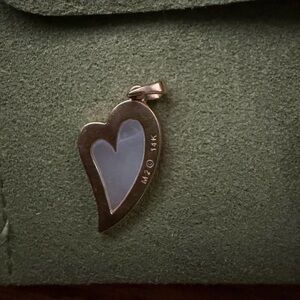 Mary Margrill 14k yellow gold heart charm with mother of pearl center